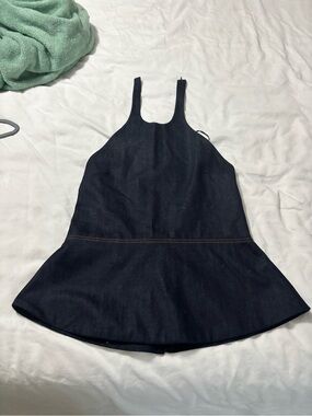 Zara Dark Indigo Denim Flared Tank